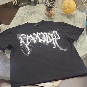 Revenge Usa Black Graphic T-Shirt Mwdium Like New Oversized